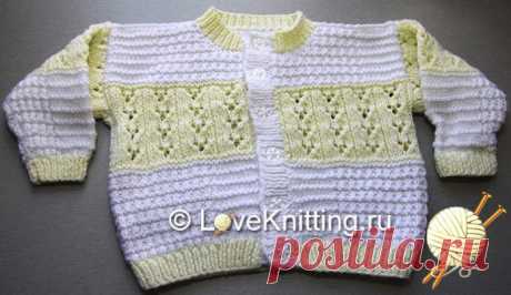 Бело-желтый жакет | Loveknitting.ru