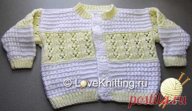 Бело-желтый жакет | Loveknitting.ru