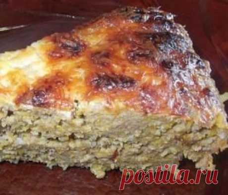 Мясная запеканка с гречкой и овощами