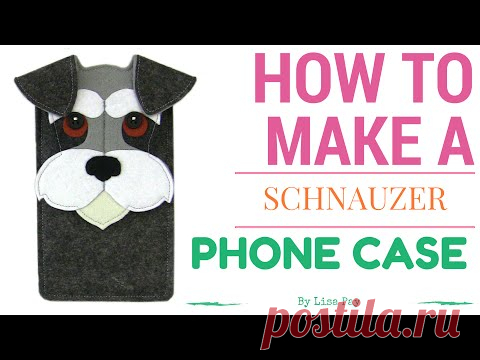 DIY Schnauzer phone case cover with free pattern - YouTube