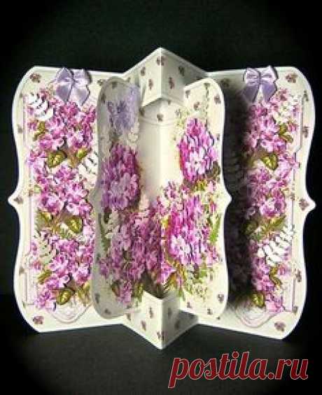 Card Gallery - Violets Concertina Bracket 3D Card Kit