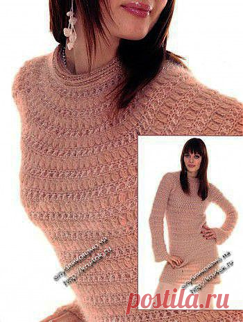 Вязание крючком платья со схемами и описаниями. Женские и детские вязаные платья крючком. - страница 4