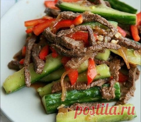 Огурцы с мясом по-корейски рецепт – корейская кухня: салаты. «Еда»