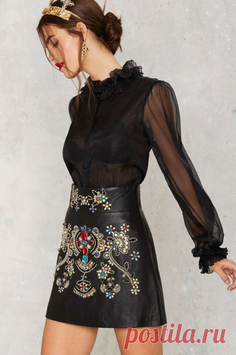 Nasty Gal Jewel of Hard Rocks Leather Mini Skirt | Shop Clothes at Nasty Gal!