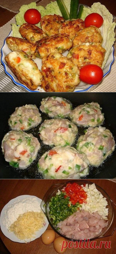 Рецепт очень вкусных и полезных котлет из куриного мяса с овощами и сыром - Простые рецепты Овкусе.ру