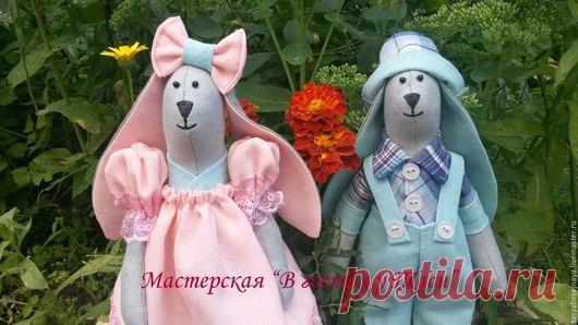 Купить Заяц Тильда. - комбинированный, тильда, заяц, интерьер, инрушка, подарок, лён, набивная