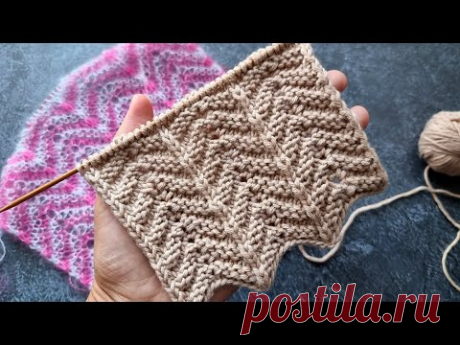 КРАСОТА! РЕЛЬЕФНЫЙ ЗИГЗАГ СПИЦАМИ