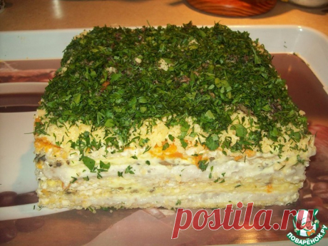 Селедочный торт на вафельных коржах Кулинарный рецепт