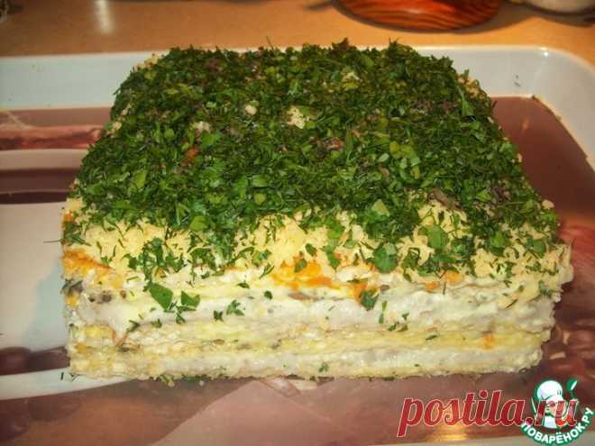 Селедочный торт на вафельных коржах Кулинарный рецепт
