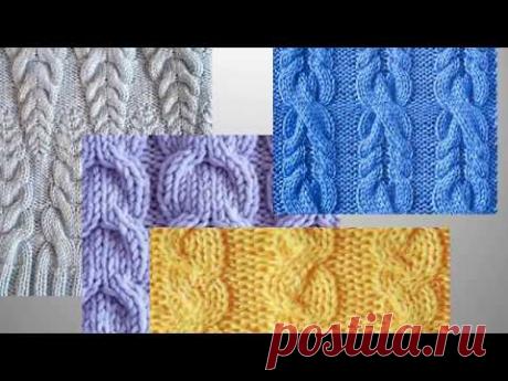 Очаровательный  узор &quot;КОСА&quot; спицами со схемами. Вязание Knitting Knitted Diy