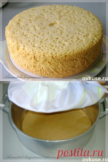 Высокий,нежный бисквит для торта (без духовки) - Простые рецепты Овкусе.ру