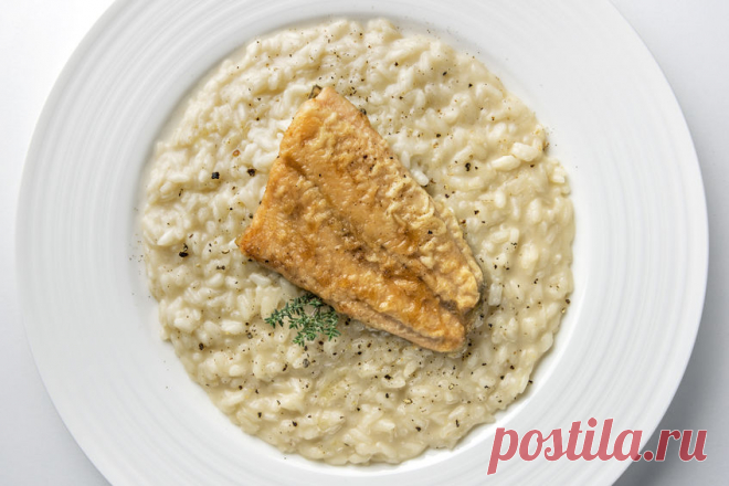 Ризотто с семгой