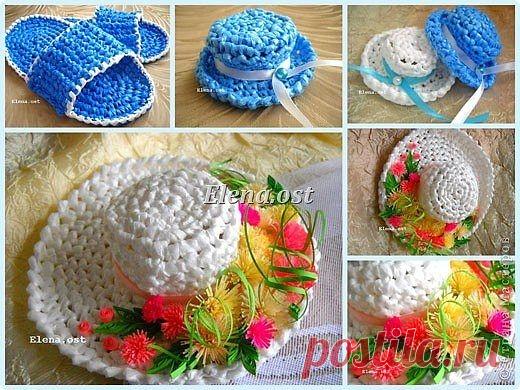 Шляпки из полиэтиленовых пакетов (идея для декора!)