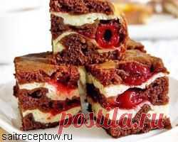 Брауни с творогом и вишней | Сайт рецептов