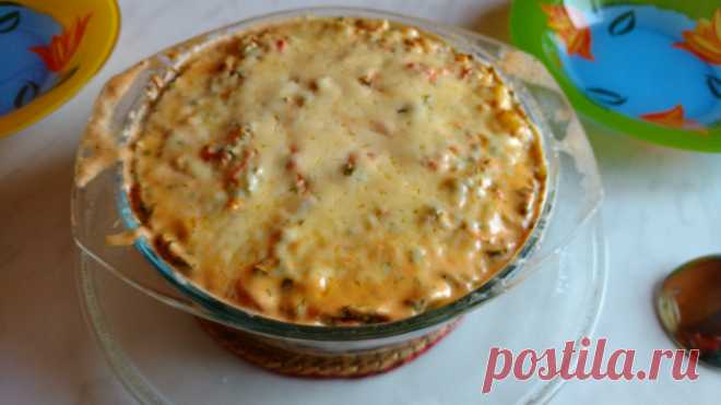 Жюльен из кабачка под чесночным соусом с сыром!