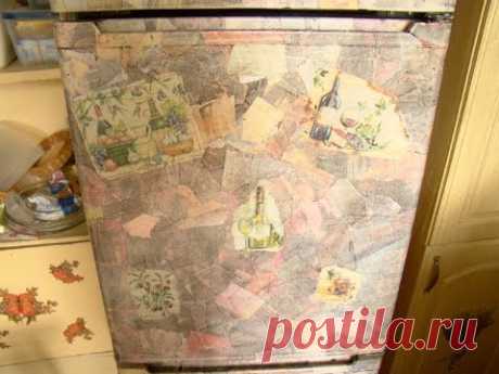 Декорируем холодильник под природный камень - Decorate the refrigerator under a natural stone