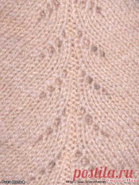 Нарядная ажурная регланная линия для вязания сверху