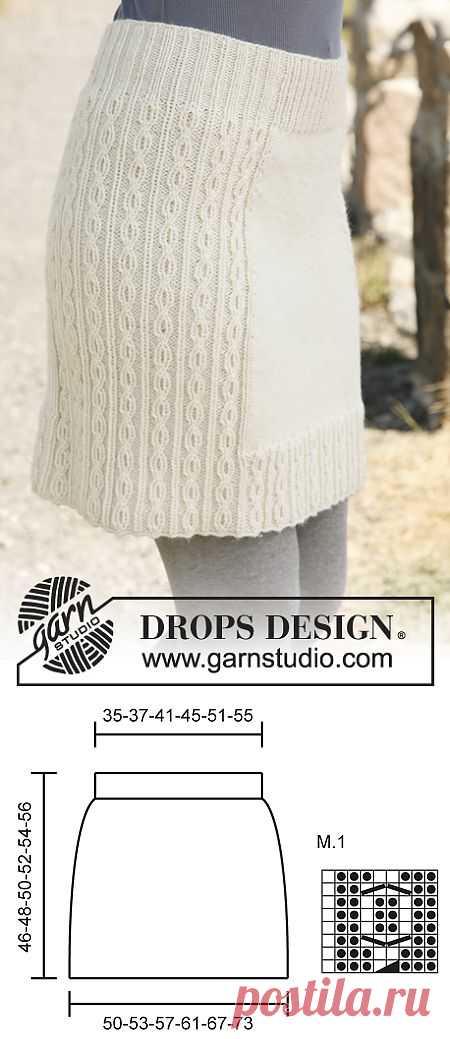 Knitted DROPS skirt with cable pattern in ”Karisma”. Size: S - XXXL. ~ DROPS Design