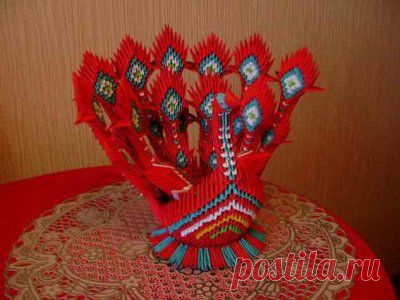 Жар-птица модульное оригами. Мастер-класс сборки жар птицы из бумаги