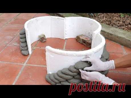 Design and build a garden aquarium // Aquarium combined with waterfall // Creative garden decoration