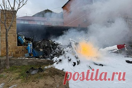 Очевидец рассказал о моменте падения вертолета на дом в Дагестане