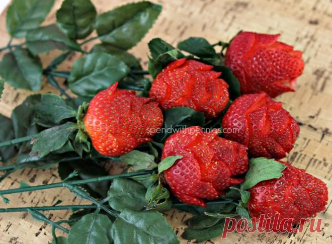 Красивый подарок для женщины - букет роз из клубники! » Женский Мир