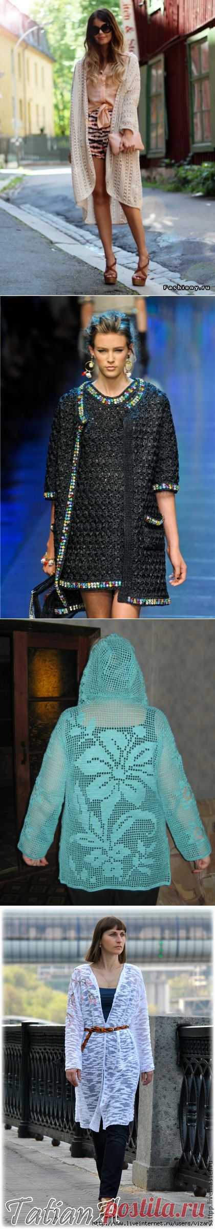 Пальто, шазюбли крючком. Подбрка 32