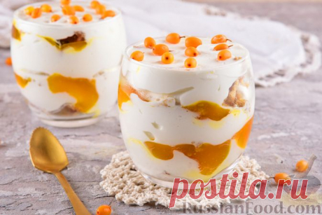 Рецепт: Пряный трайфл с морковным бисквитом и облепихой на RussianFood.com