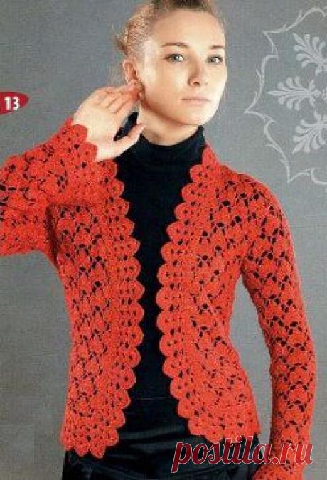 Ажурный кардиган вязаный крючком. Схема на сайте https://labhousehold.com/ru/azhurnyj-kardigan-vyazanyj-kryuchkom.html