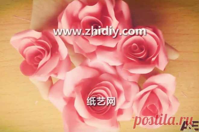 超简单方法教你如何制作仿真纸玫瑰花的折法教程 - 纸艺网