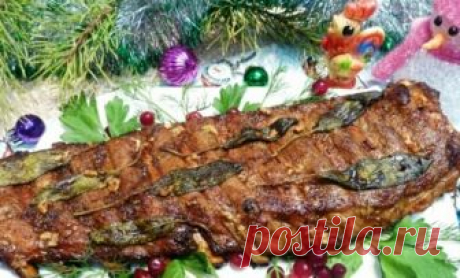 Вкуснейшие запечённые свиные рёбрышки Безумно вкусное горячее блюдо. Сохраняйте рецептик 😉😘