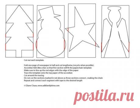 Гирлянды , снежинки и просто украшения на окна. Трафареты.