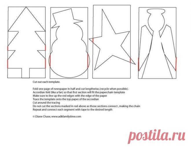 Гирлянды , снежинки и просто украшения на окна. Трафареты.