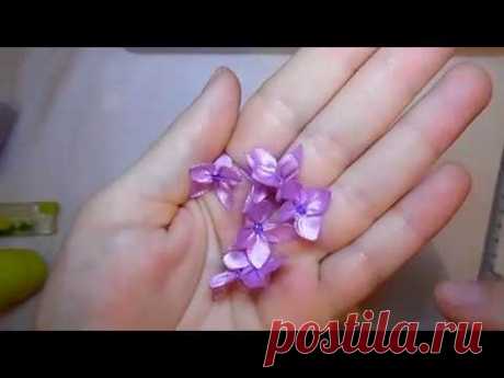 ✿طريقة عمل زهور مصغرة من شرائط الساتان✿DIY satin ribbon rose flowers25✿