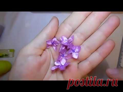 ✿طريقة عمل زهور مصغرة من شرائط الساتان✿DIY satin ribbon rose flowers25✿