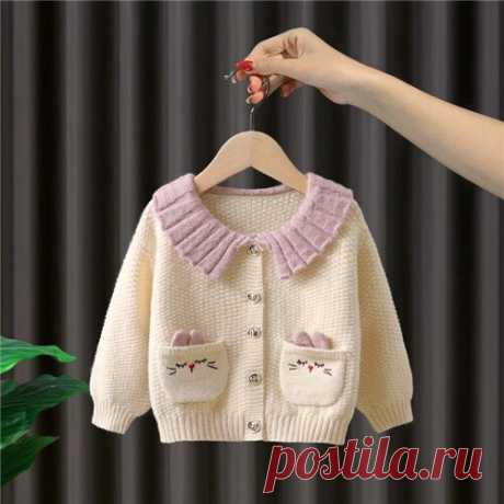 Oxtli Lawadka Spring Autumn Baby Girls Coat Knitted Sweater Cardigan C – oxtli