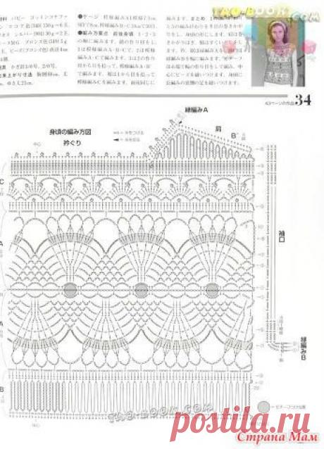 Кофточка"Синева" - Все в ажуре... (вязание крючком) - Страна Мам