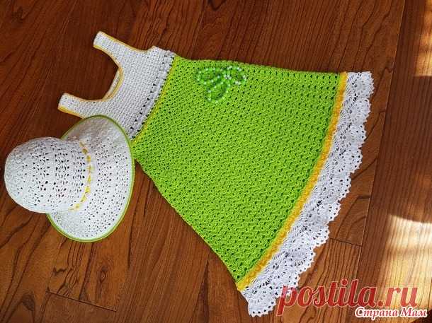 . Милашка как ромашка или сарафан и шляпка внучке. - Все в ажуре... (вязание крючком) - Страна Мам