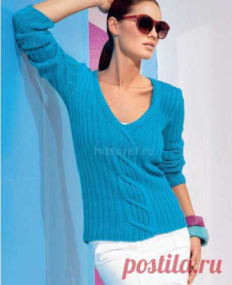 Вязание пуловера с V-образным вырезом - ХитсоветХитсовет