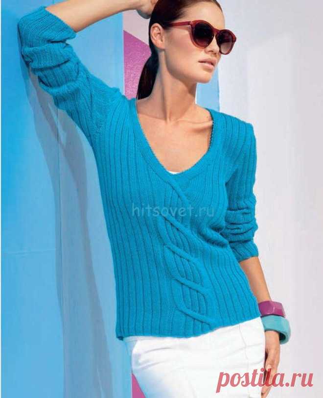Вязание пуловера с V-образным вырезом - ХитсоветХитсовет