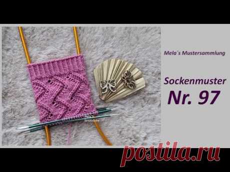 Sockenmuster Nr. 97 - Muster in Runden stricken / Lochmuster /  knitting sock pattern