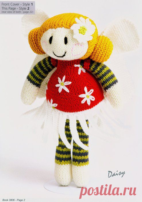 Вязание игрушки - кукла мотылек «Ромашка» Daisy Fairy .
