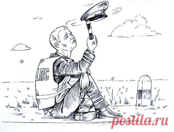 Гаишник на пустой трассе.
