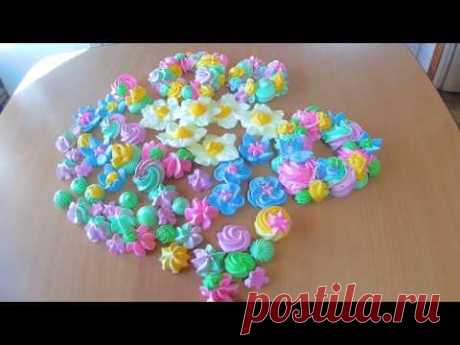 УКРАШЕНИЯ ИЗ БЕЗЕ ДЛЯ ПАСХАЛЬНЫХ КУЛИЧЕЙ /  ВЕНОЧЕК ИЗ БЕЗЕ/ РЕЦЕПТ БЕЗЕ/ МК Olya konditer