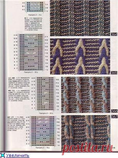 Узоры *разноцветные косы* (спицы).