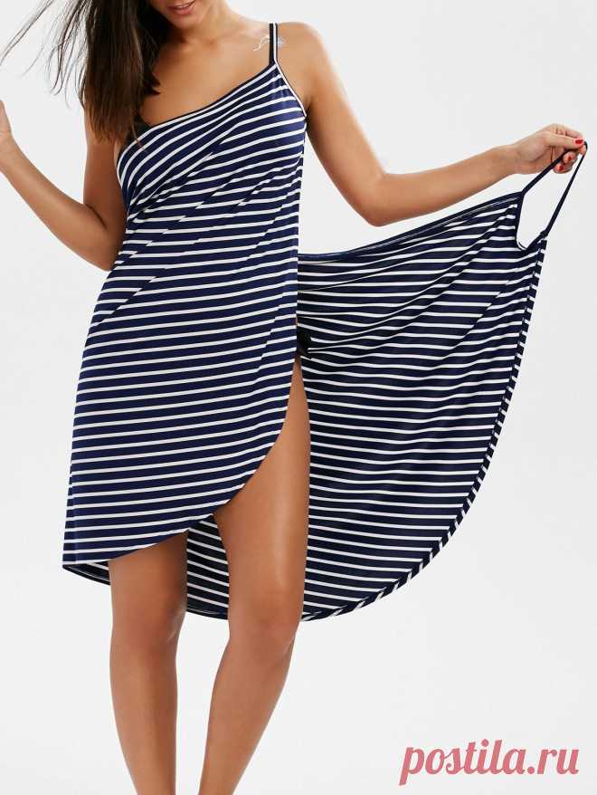 Open Back Striped Cover-ups Dress Cheap Fashion online retailer providing customers trendy and stylish clothing including different categories such as dresses, tops, swimwear.