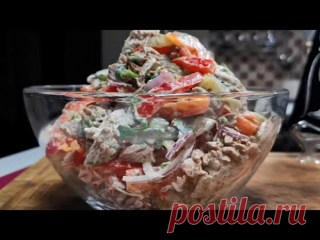 Лучший САЛАТ с мясом, по вкусу ему нет равных! Салата вкуснее и ярче я еще не пробовал!