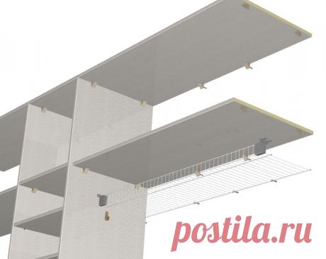 вставка шляпной полки. Сотовая полка 300 мм. Сделано в bCAD