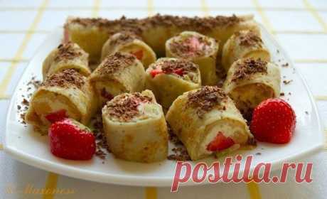 Вкусные и лёгкие сладкие роллы с творожно-фруктовой начинкой » В сети – себя просвети! - Развлекательный портал!