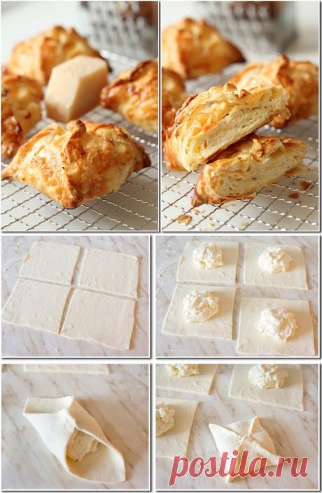 Вкуснейшие слойки с творогом и сыром а-ля хачапури.